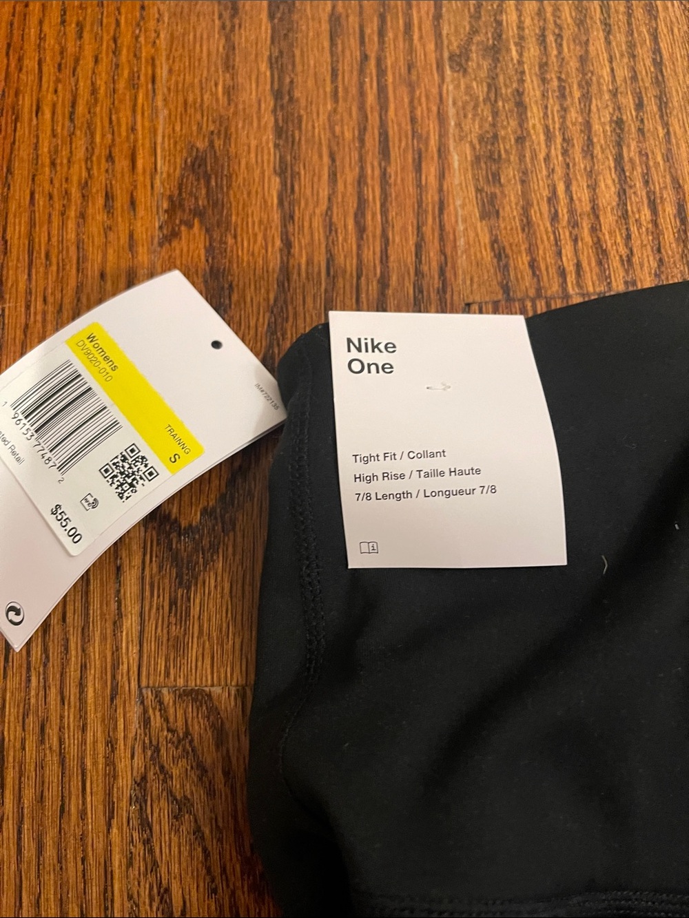 Nike One Girls' Black High-Rise 7/8 Leggings